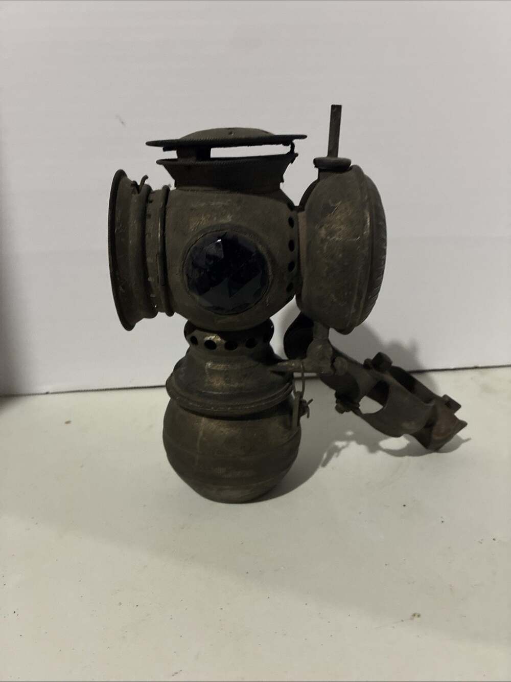 Antique Badger Brass Mfg Solar Bicycle Motorcycle Carbide Lamp Light FOR PARTS